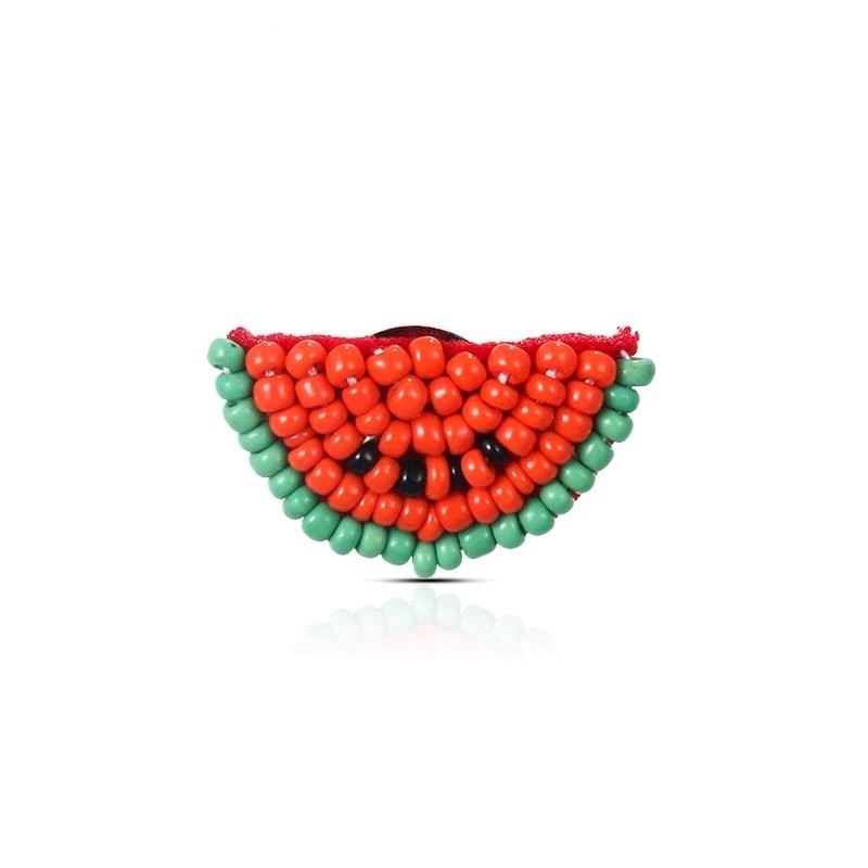 Beaded watermelon - acrylic broochBrooches