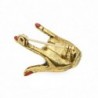 Hand with "Love" gesture - red nails - punk broochBrooches