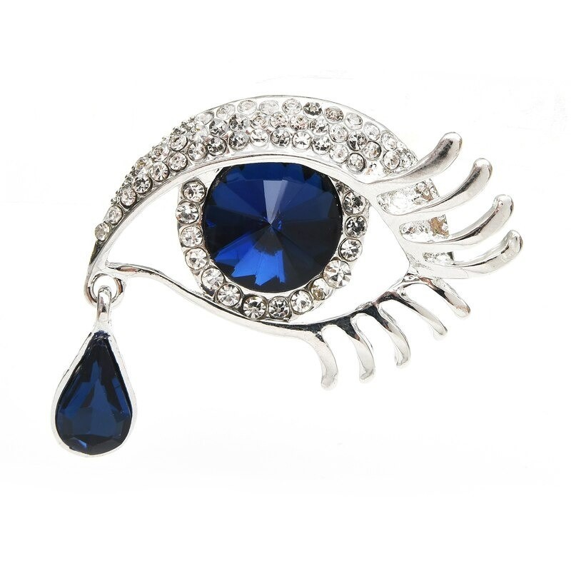 Crystal eye with a crystal waterdrop - broochBrooches