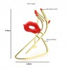 Sexy red lips with hand - broochBrooches