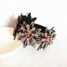 Floral hair clip - bun maker - claw - with sparkling rhinestonesHair clips
