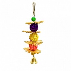 Hanging toy for birds - with natural straw flowersBirds