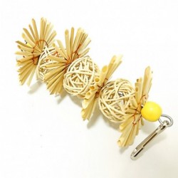 Hanging toy for birds - with natural straw flowersBirds