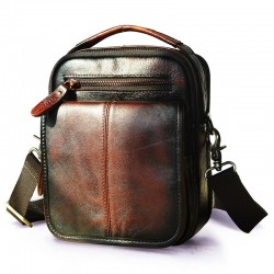 Leather shoulder / crossbody bag - with zippers / pocketsBags