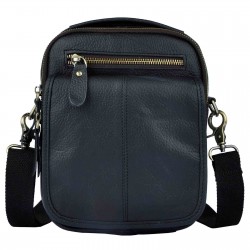 Leather shoulder / crossbody bag - with zippers / pocketsBags