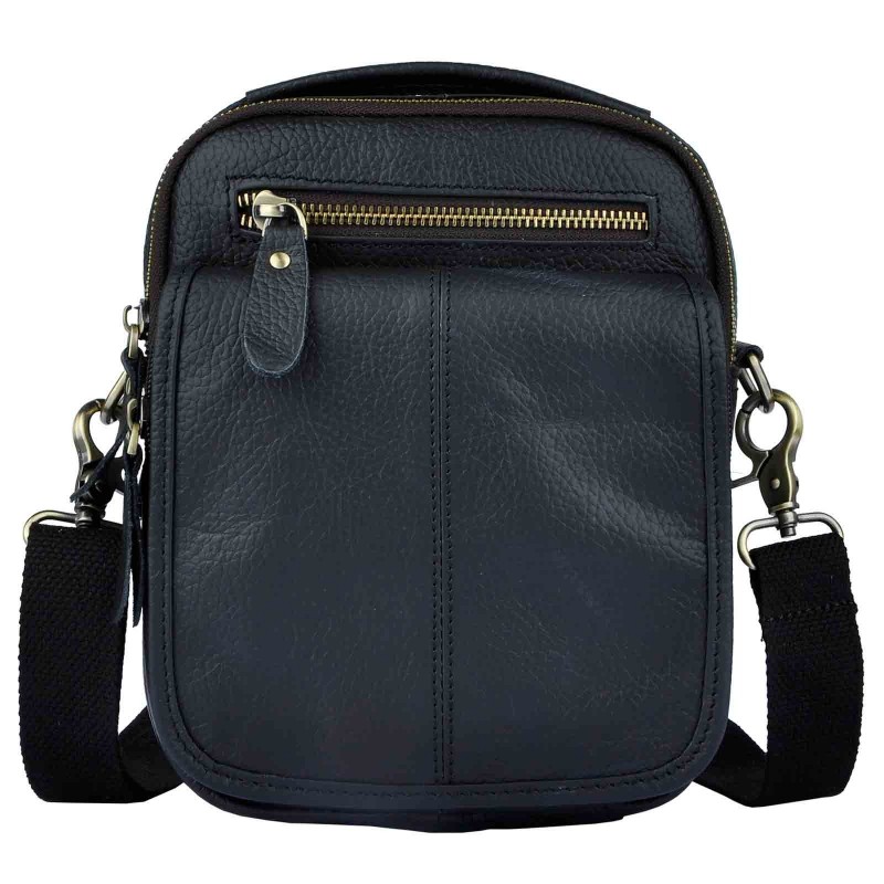 Leather shoulder / crossbody bag - with zippers / pocketsBags