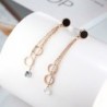 Rose gold long earrings - with crystal decorationEarrings