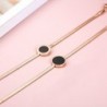 Rose gold bracelet - black round pendant with Roman numeralsBracelets