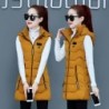 Warm sleeveless jacket - long hooded vest with zipperJackets