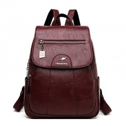 Leather backpack - with hand strap / zippersBackpacks