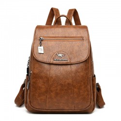 Leather backpack - with hand strap / zippersBackpacks