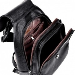 Fashionable leather backpack - with a metal front buckleBackpacks
