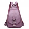 Fashionable leather backpack - with a metal front buckleBackpacks