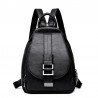 Fashionable leather backpack - with a metal front buckleBackpacks