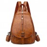 Trendy backpack - front zippers / buckle - wax leatherBackpacks