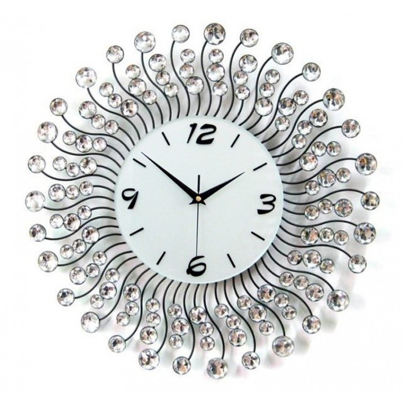 Modern iron wall clock - with crystal decoration - 36cm / 50cmClocks
