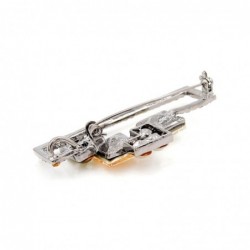 Vintage geometric crystal broochBrooches