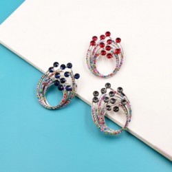 Vintage flower brooch - with colorful crystalsBrooches