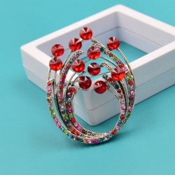 Vintage flower brooch - with colorful crystalsBrooches