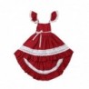 Elegant red dress for girls - with lace ruffles - irregular lengthClothing