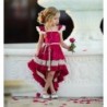 Elegant red dress for girls - with lace ruffles - irregular lengthClothing