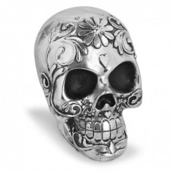 Skull with floral design - silver plated - Halloween decorationHalloween & Party