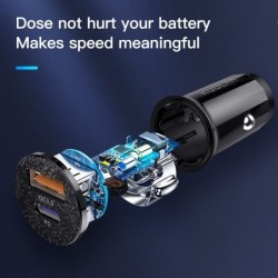 Mini - USB car phone charger - quick charge QC3.0 / PD 3.0 - type-CInterior accessories