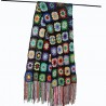 Handmade crochet scarf - with flowers - with tasselsScarves