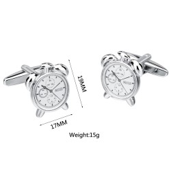 Alarm clock shaped cufflinks - stainless steelCufflinks