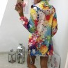 Jacket with hood - bomber - windbreaker - with pockets / zipper - colourful printJackets