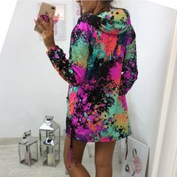 Jacket with hood - bomber - windbreaker - with pockets / zipper - colourful printJackets