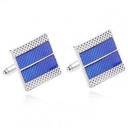 Blue square cufflinks / tie clip - zinc alloyCufflinks