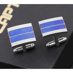 Blue square cufflinks / tie clip - zinc alloyCufflinks