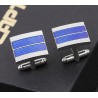 Blue square cufflinks / tie clip - zinc alloyCufflinks