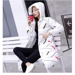 Warm / long down winter jacket with hood and zipperJackets