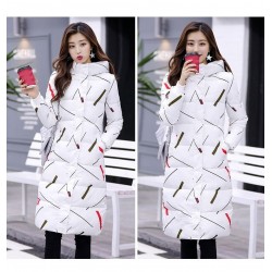 Warm / long down winter jacket with hood and zipperJackets
