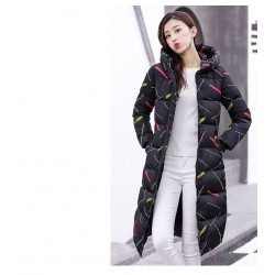 Warm / long down winter jacket with hood and zipperJackets