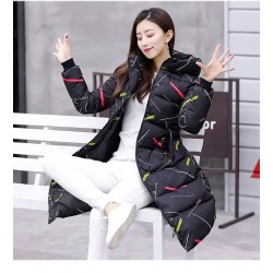Warm / long down winter jacket with hood and zipperJackets