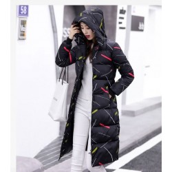 Warm / long down winter jacket with hood and zipperJackets