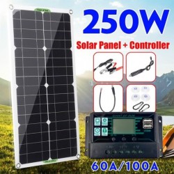 Solar panel kit - battery charger - dual USB - 250W - with controller - for car / yacht / SmartphonesSolar panels