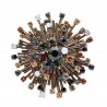 Vintage round flower - brooch with crystalsBrooches
