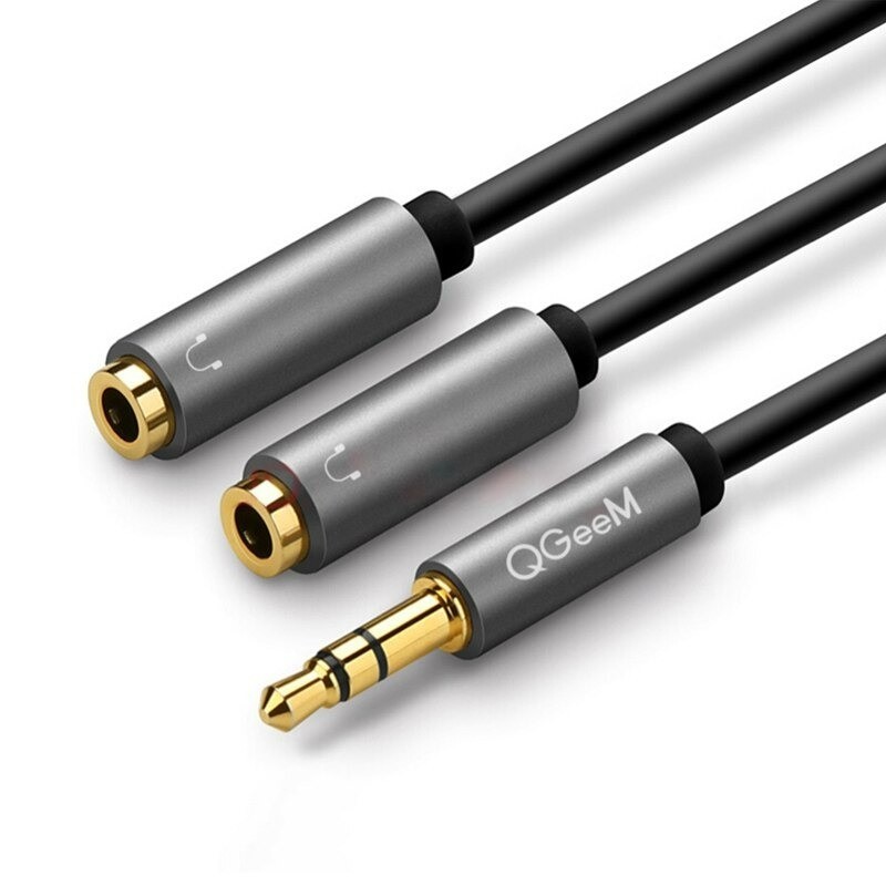 Headphone splitter - AUX cable - 3.5mm jack - male to 2 female - for PC / MP3Cables