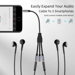 Audio splitter - AUX cable - 3 female to 1 male - 3.5mm jack - iPhone / Samsung / MP3 playerSplitters