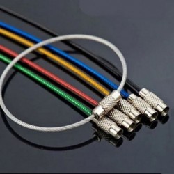 Colorful EDC keychain - stainless steel carabiner - wire cable rope - with screw lockingSurvival tools