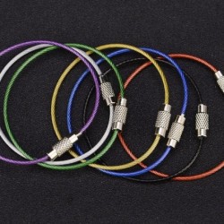 Colorful EDC keychain - stainless steel carabiner - wire cable rope - with screw lockingSurvival tools
