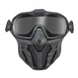 Tactical full face mask - with lenses / anti-fog fan - adjustable strap - airsoft - motocross / paintballMilitary