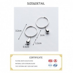 Round earrings with water drops - 925 sterling silverEarrings