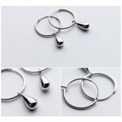 Round earrings with water drops - 925 sterling silverEarrings