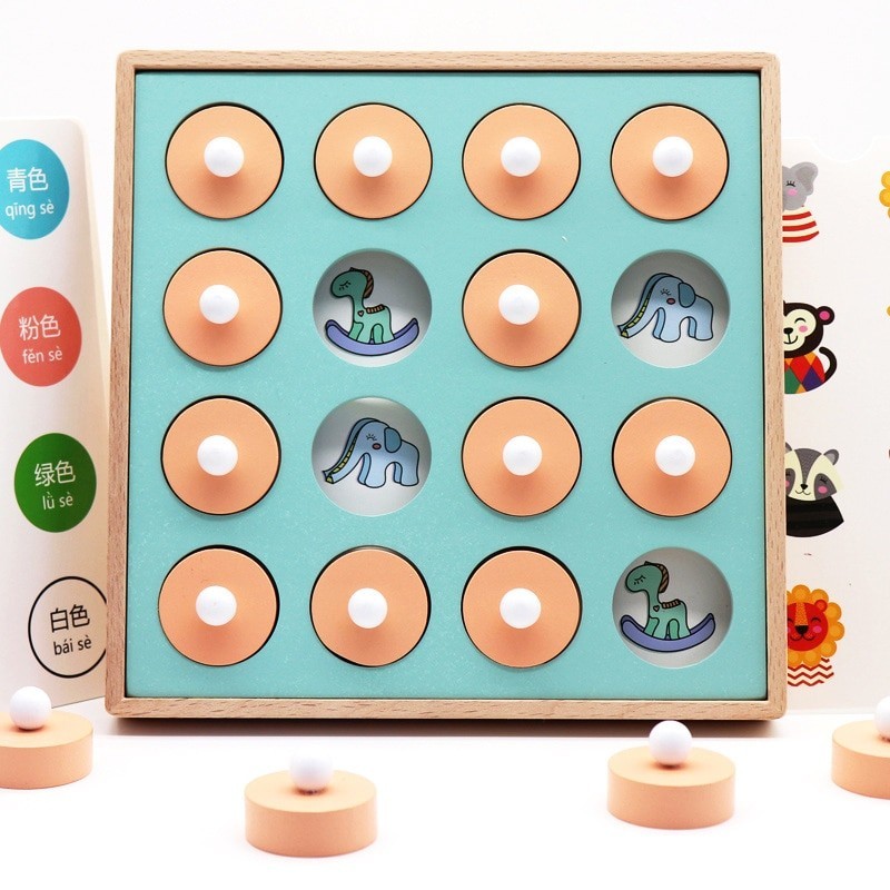 Memory match - chess - educational wooden gamesWooden
