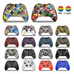 Silicone protective case cover - for Xbox One Slim controller - with 2 grips capsControllers